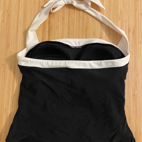 5 for $15-Black Skirted One Piece Swimsuit - Picture 2 of 5